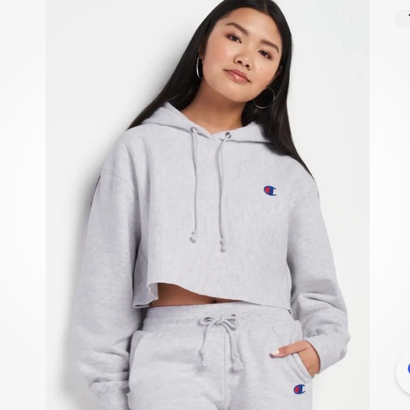 Champion Women’s Fleece Set Shorts Crop Hoodie - Picture 2 of 15